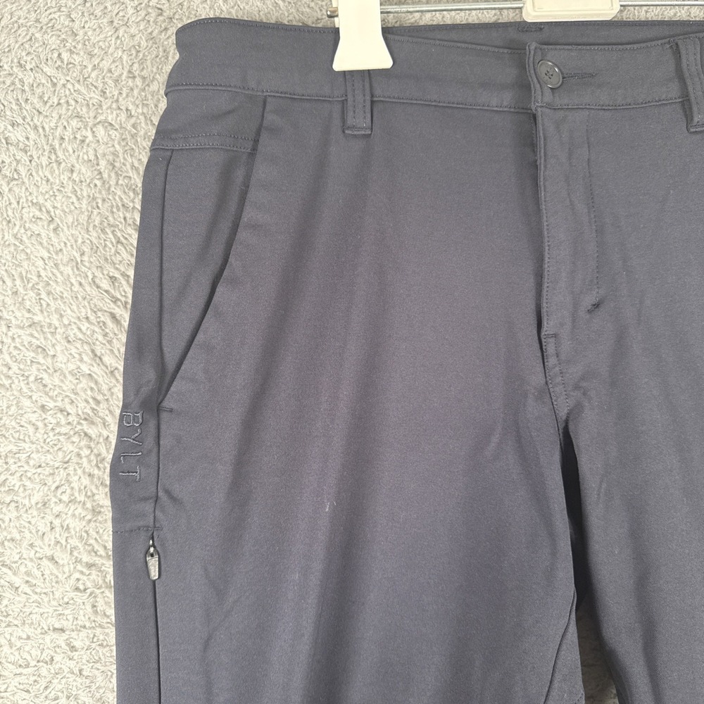 Bylt Premium Everyday Pant 2.0‎ Mens 33x25 Slim Fit Navy Blue Viscose Blend